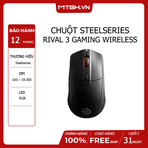 CHUỘT STEELSERIES RIVAL 3 GAMING WIRELESS