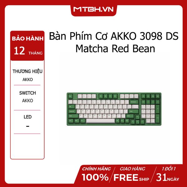 Bàn Phím Cơ AKKO 3098 DS Matcha Red Bean (Gateron Cap Yellow)