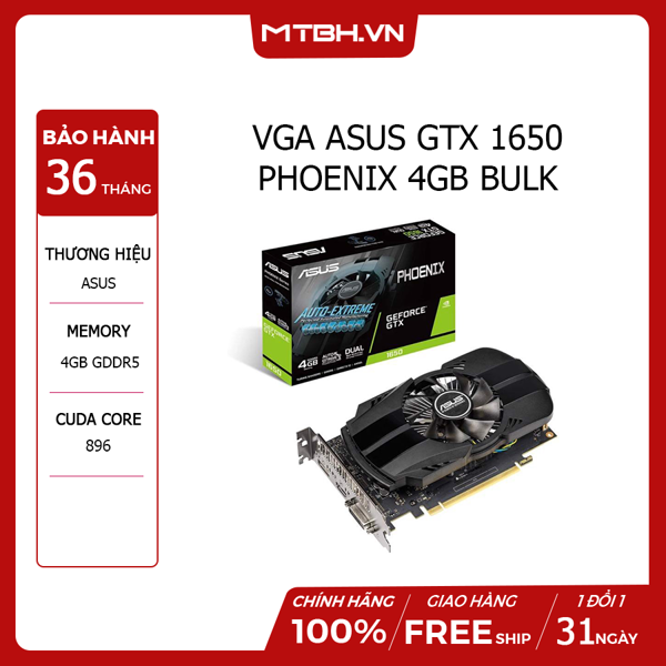 VGA ASUS GTX 1650 PHOENIX 4GB BULK