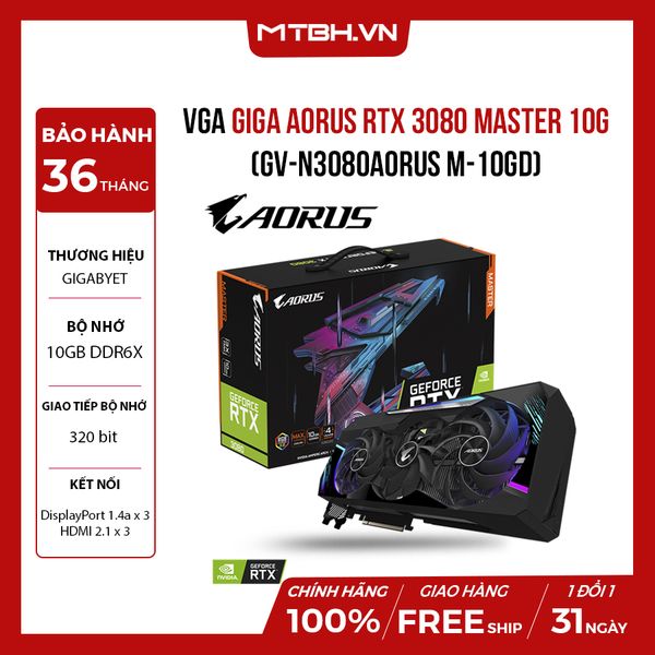 VGA GIGA AORUS RTX 3080 MASTER 10G (GV-N3080AORUS M-10GD)