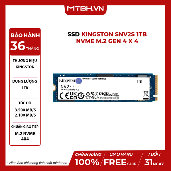 SSD Kingston 1TB SNV2S NVMe M.2 Gen 4 x 4