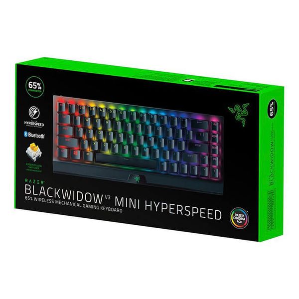 Bàn phím cơ Razer BlackWidow V3 Mini HyperSpeed Phantom Pudding 65% Wireless Yellow Switch