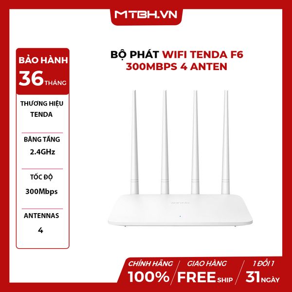 BỘ PHÁT WIFI TENDA F6 300Mbps 4 anten