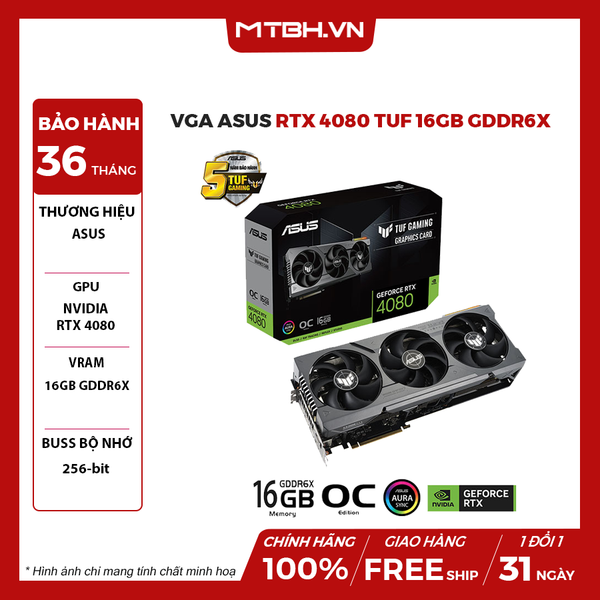 VGA ASUS RTX 4080 TUF 16GB GDDR6X