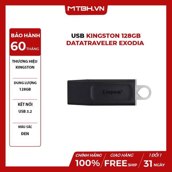 USB KINGSTON 128GB DATATRAVELER EXODIA DTX/128GB (USB 3.2)