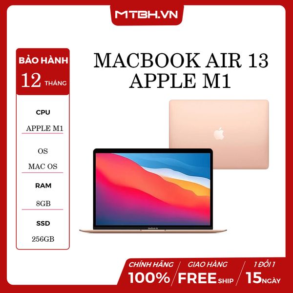 APPLE MACBOOK AIR 13 (MGND3SA/A) Apple M1 | 8GB RAM | 256GB SSD| 13.3 inch IPS | MacOS | VÀNG | HÀNG CHÍNH HÃNG