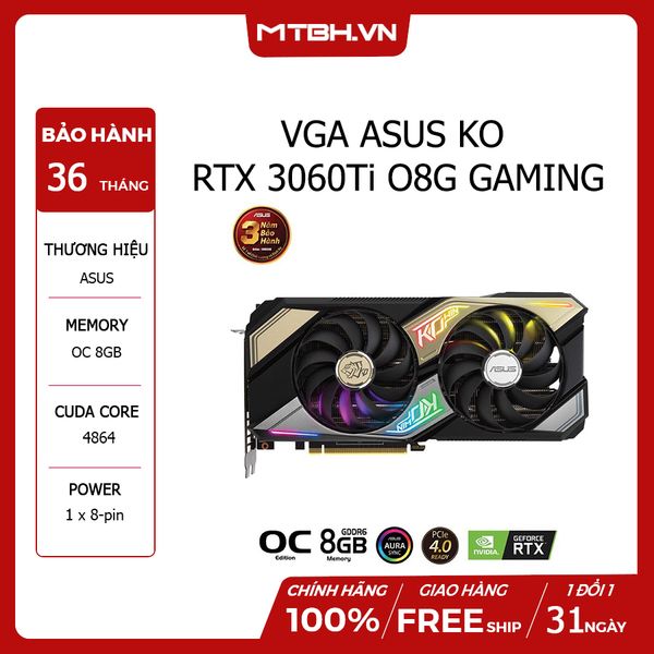 VGA ASUS KO RTX 3060 Ti O8G GAMING