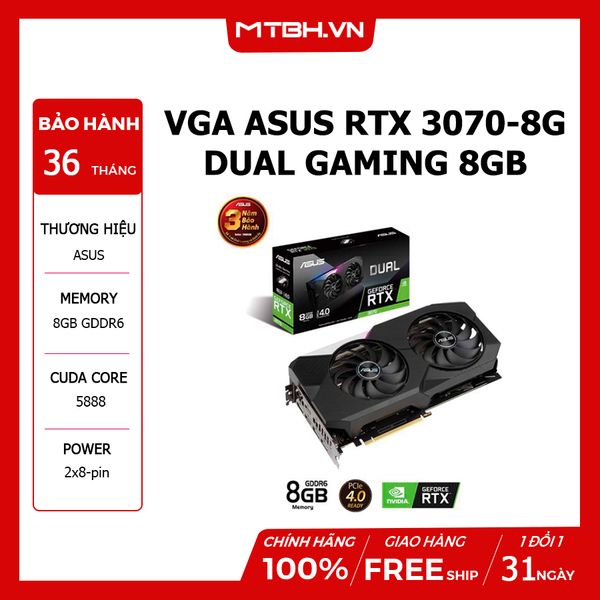 VGA ASUS RTX 3070-8G DUAL GAMING 8GB