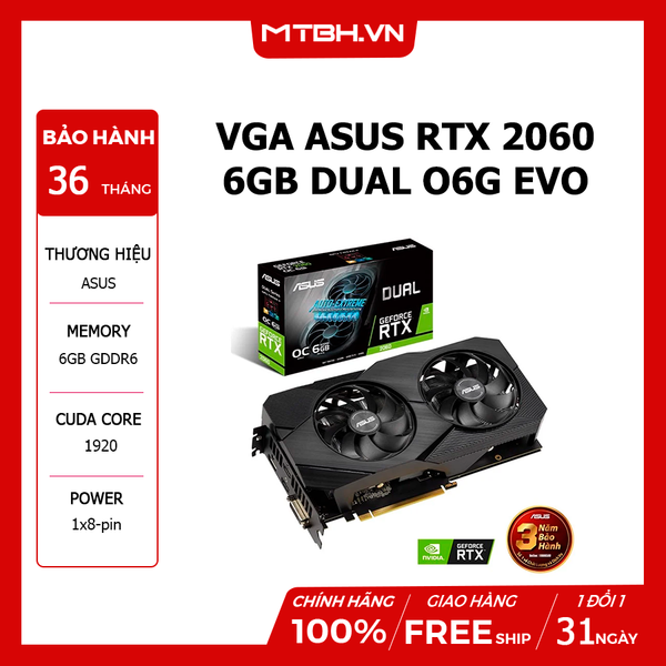 VGA ASUS RTX 2060 6GB DUAL O6G EVO
