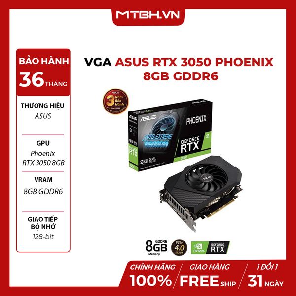 VGA ASUS RTX 3050 PHOENIX 8GB GDDR6