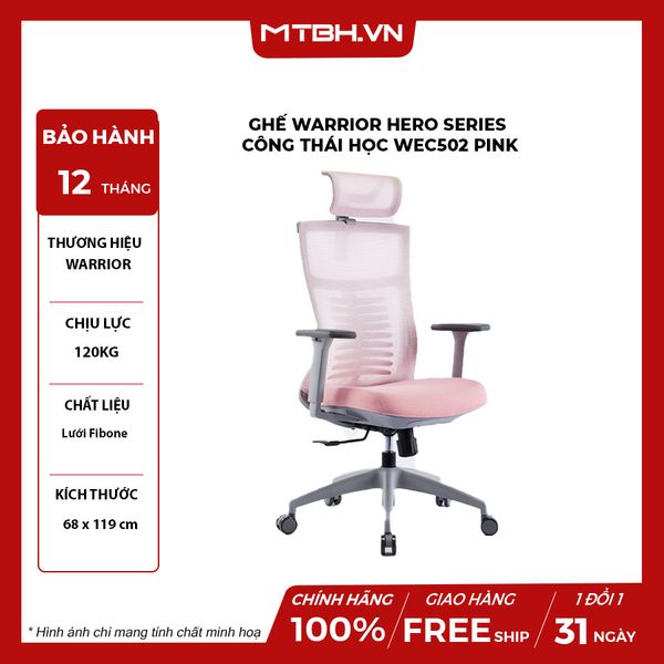 Ghế WARRIOR HERO Series CÔNG THÁI HỌC WEC502 PINK