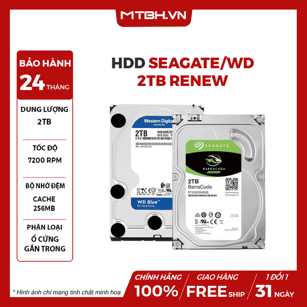 HDD SEAGATE/WD 2TB RENEW BH 24TH