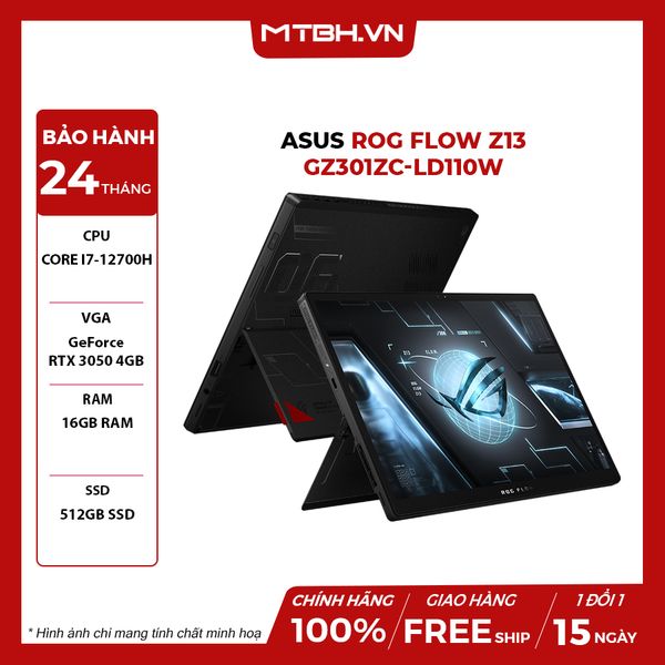 LAPTOP ASUS ROG FLOW Z13 GZ301ZC-LD110W CORE I7-12700H | GeForce RTX 3050 4GB | 16GB RAM | 512GB SSD | 13.4' WUXGA 120Hz TOUCH | Win 11