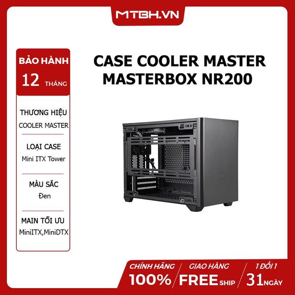 CASE COOLER MASTER MASTERBOX NR200 BLACK MINI ITX TOWER