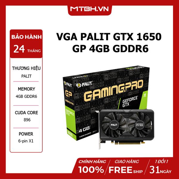 VGA PALIT GTX 1650 GP 4GB GDDR6