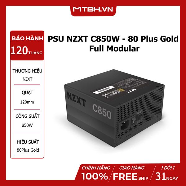 NGUỒN NZXT C850W - 80 Plus Gold - Full Modular
