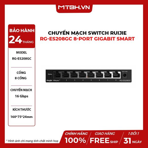 Switch 8 Cổng RUIJIE RG-ES208GC