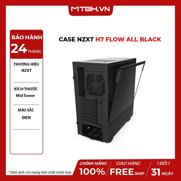 CASE NZXT H7 FLOW ALL BLACK