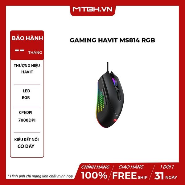 CHUỘT GAMING HAVIT MS814 RGB