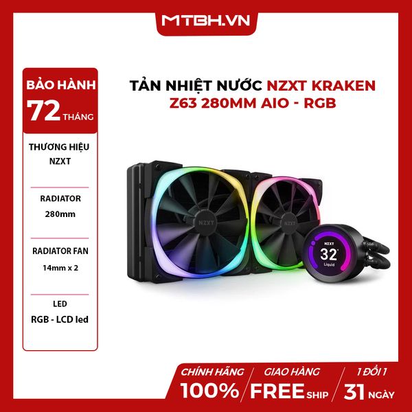 TẢN NHIỆT NƯỚC NZXT KRAKEN Z63 280MM AIO - RGB