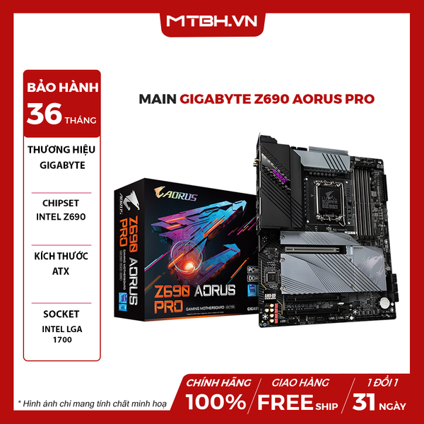 Main Gigabyte Z690 AORUS PRO WIFI (Intel Z690, Socket 1700, ATX, 4xDDR4)