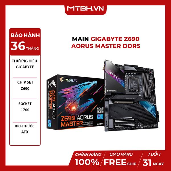 Main Gigabyte Z690 AORUS MASTER (Intel Z690, Socket 1700, ATX, 4 khe Ram DDR5)