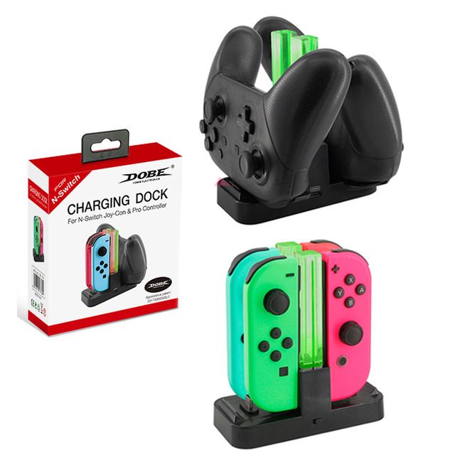 Đế sạc đa năng cho N-Switch Joy con và tay Switch Pro - Led báo sạc - Dobe TNS-1756