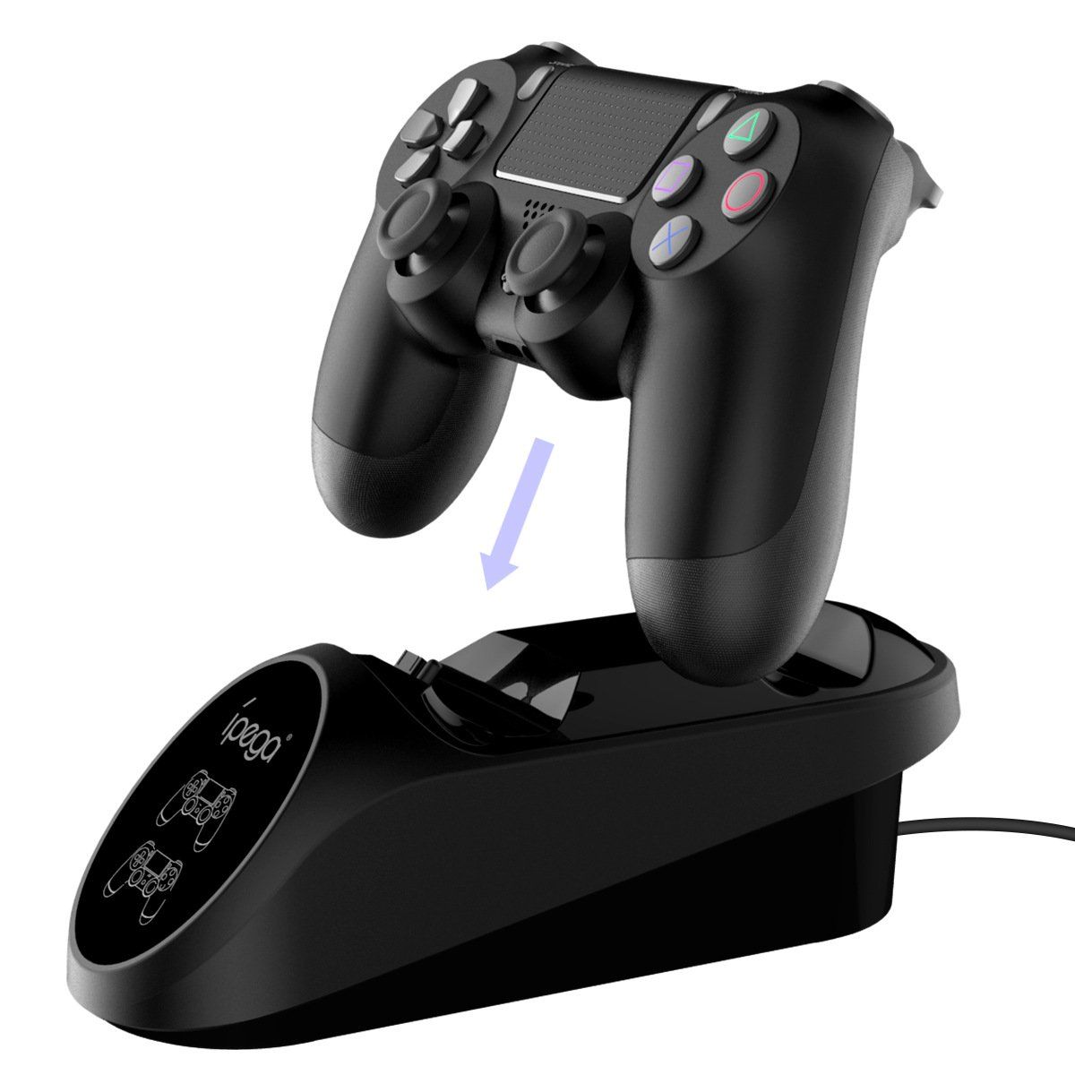 Đế sạc đôi cho tay cầm Ps4 Slim/ Pro - hỗ trợ đèn led báo sạc iPega 9180