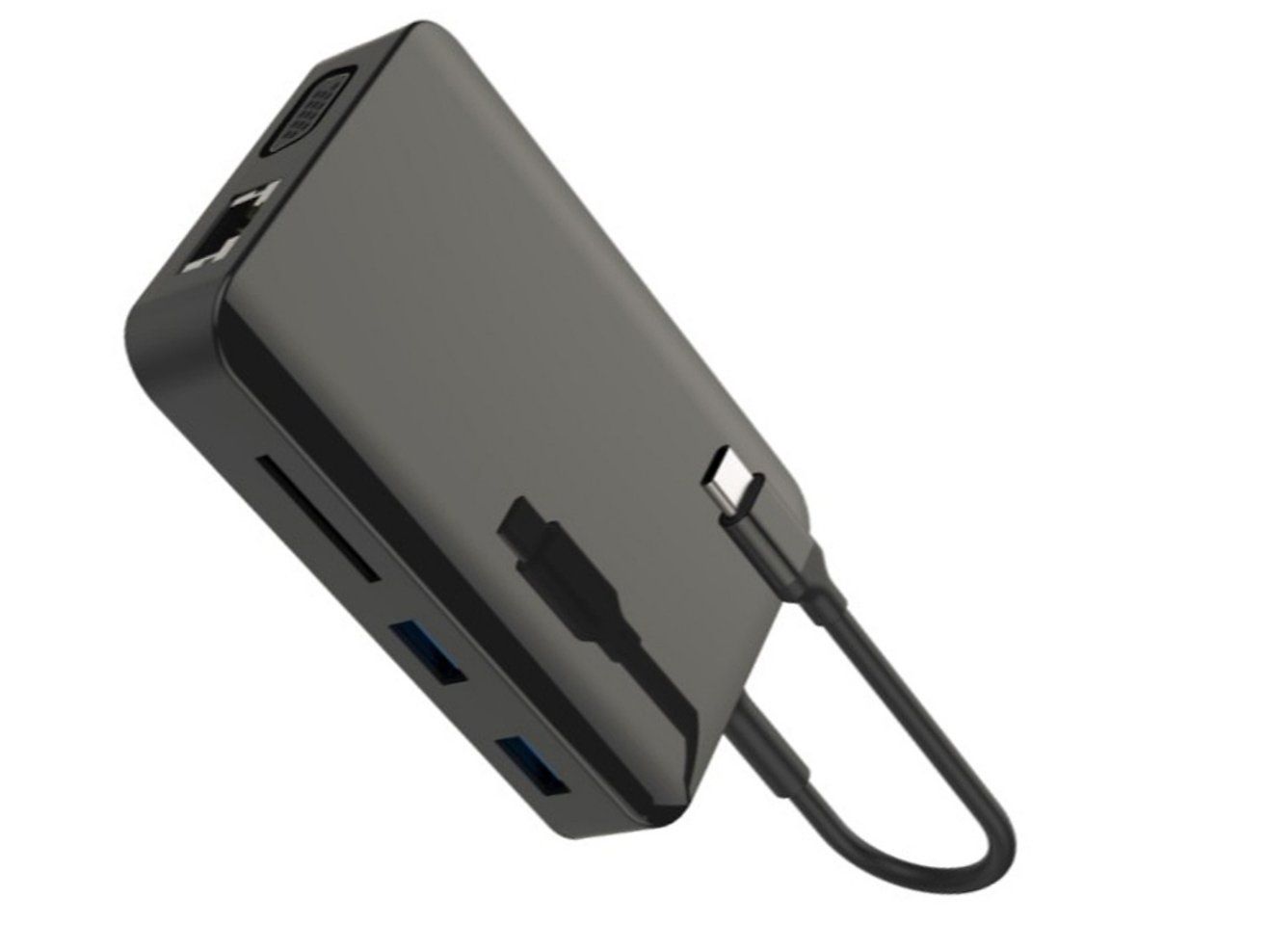 Hub usb Type c 9in1 - hdmi*2, vga, sd, usb, lan 1000Mbps