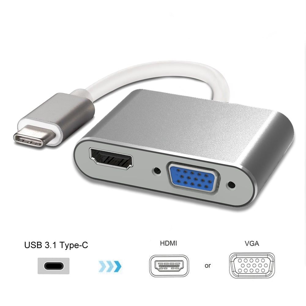 Cáp chuyển tín hiệu Usb Type-c (Thunderbolt 3) ra HDMI/ VGA - UHV0345