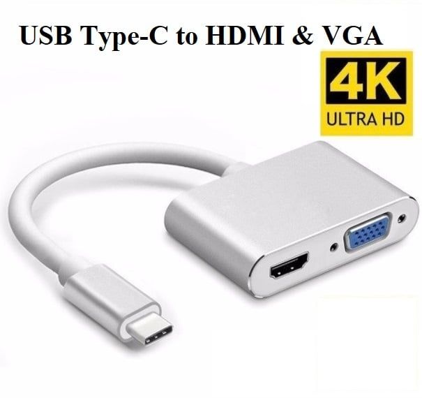 Cáp chuyển tín hiệu Usb Type-c (Thunderbolt 3) ra HDMI/ VGA - UHV0345