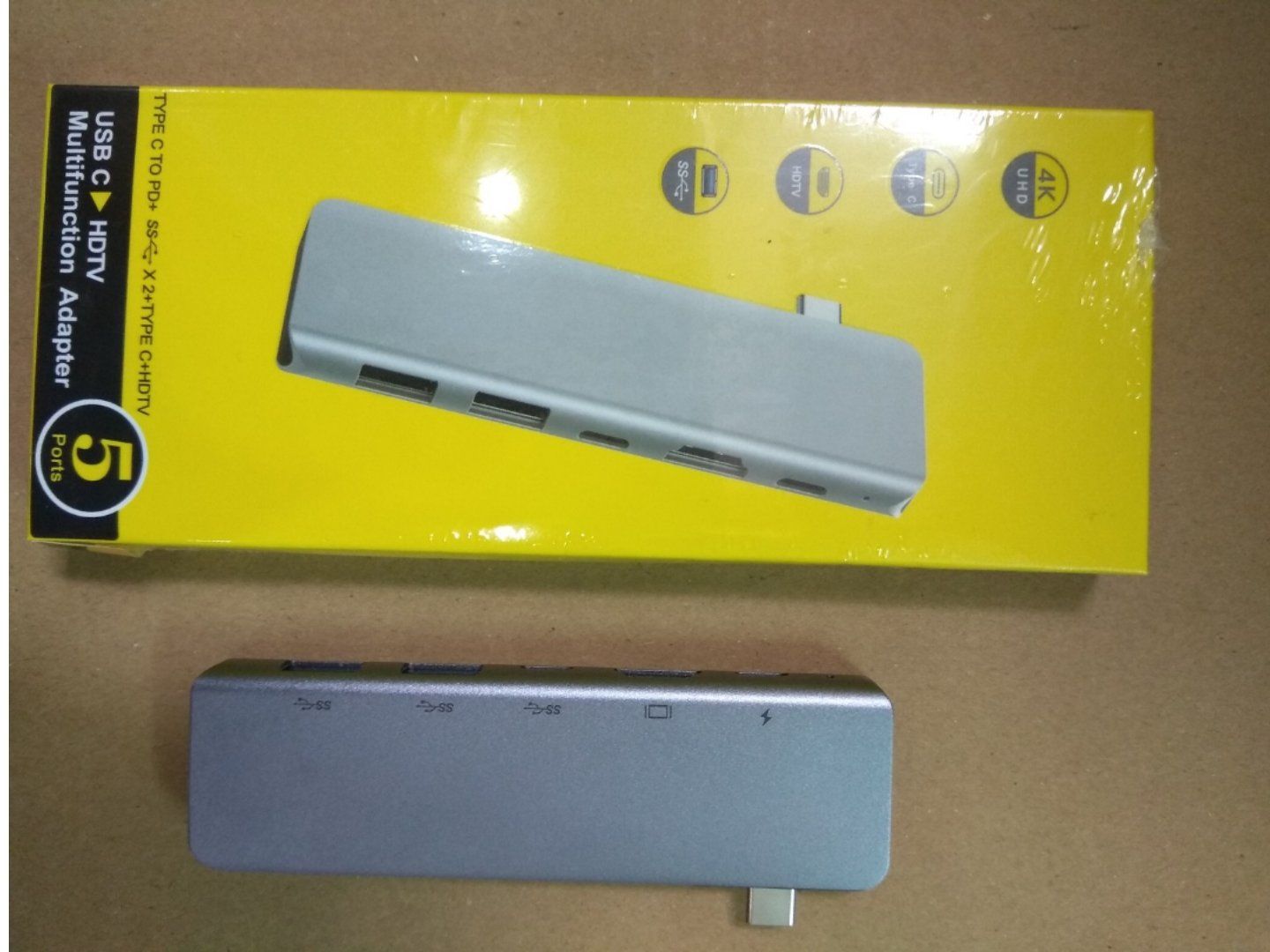 Hub usb type pc 5in1-4 Hdmi, usb, pd