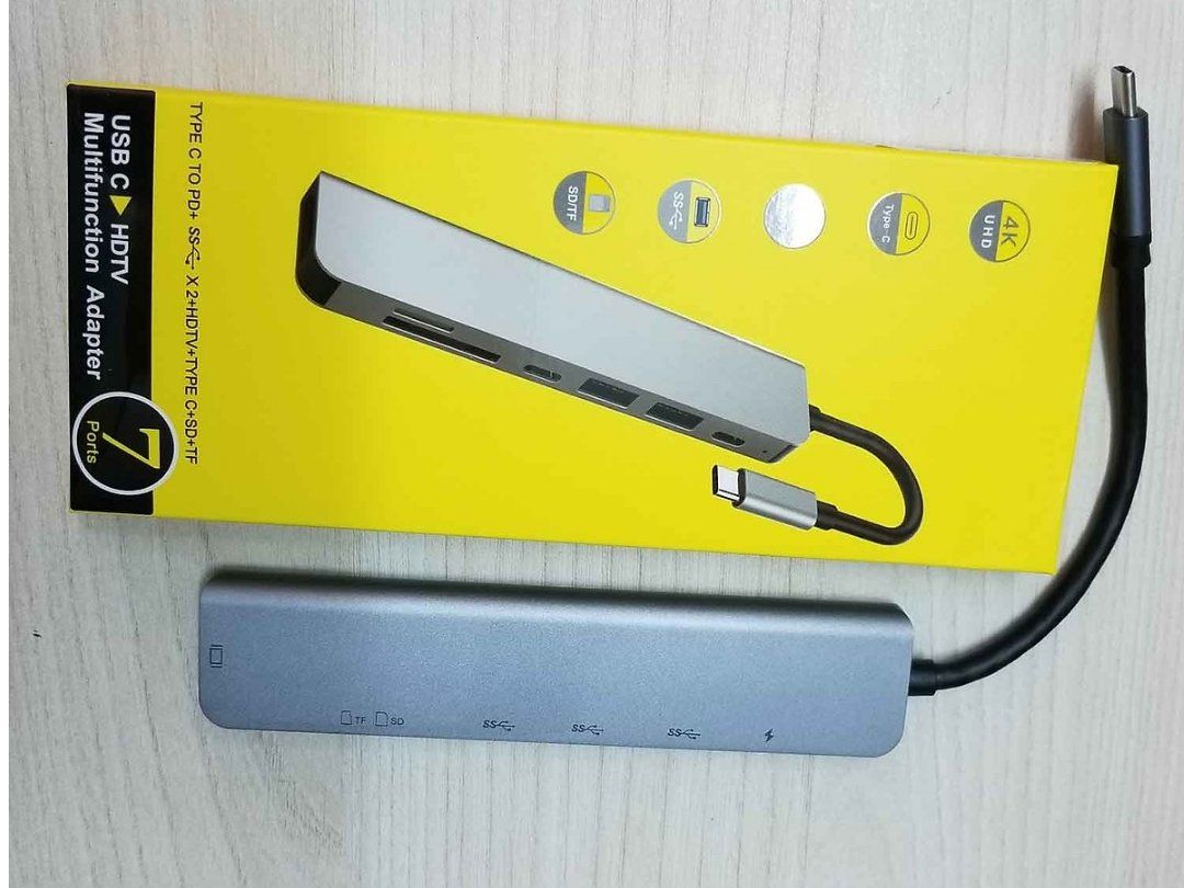 Hub usb type c 7in1-1 ra Hdmi, usb, pd, sd, tf