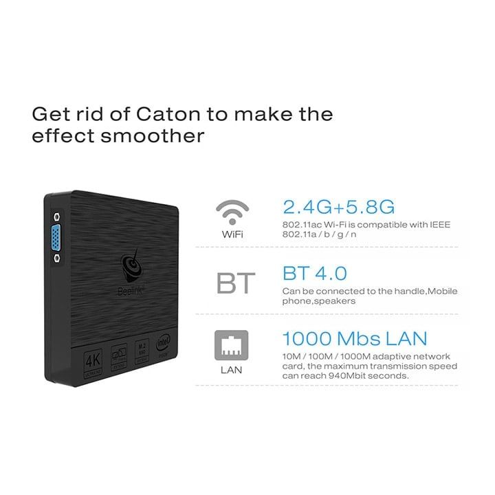 Máy tính mini pc Beelink BT3 Pro 4G/ 64Gb hỗ trợ HDMi/ VGA - CPU INTEL Z8350