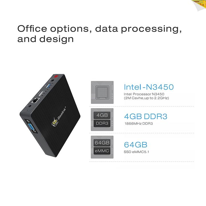 Máy tính mini pc Beelink M1 Ram 4Gb/64Gb Intel N3450 2.2Ghz