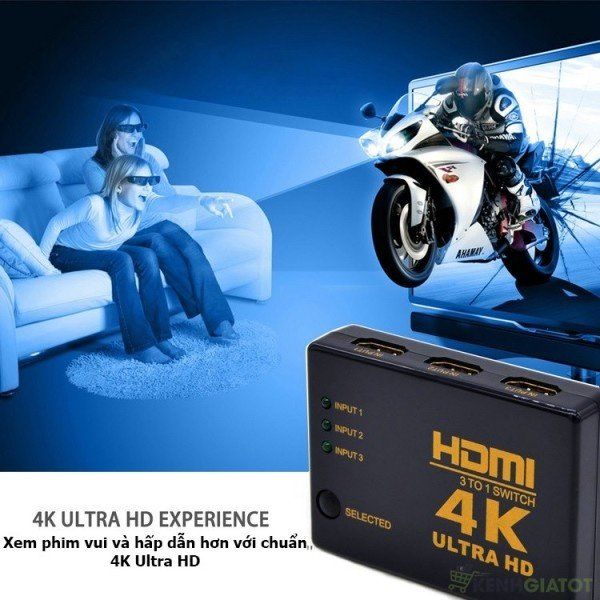 Switch HDMI 4K SW31R4K bộ chia HDMI vào 3 ra 1 chuẩn 4K