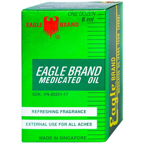 Dầu gió xanh con ó Eagle Brand giảm nhức đầu, cảm cúm, đau lưng (6ml)