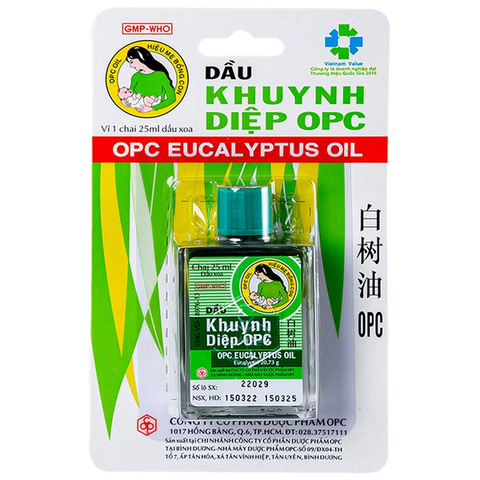 Dầu Khuynh Diệp OPC hỗ trợ cảm cúm, sổ mũi, nghẹt mũi (25ml)