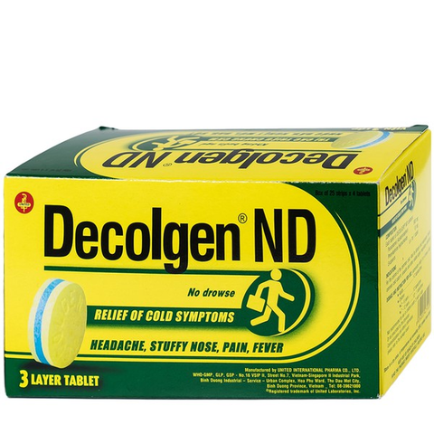 Decolgen ND trị cảm cúm, cảm lạnh (25 vỉ x 4 viên)