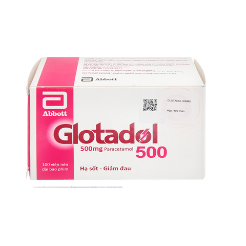  Thuốc Glotadol 500mg Glomed hỗ trợ giảm đau, hạ sốt (10 vỉ x 10 viên) 