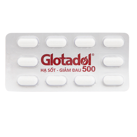  Thuốc Glotadol 500mg Glomed hỗ trợ giảm đau, hạ sốt (10 vỉ x 10 viên) 