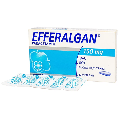 Viên đặt trực tràng Efferalgan 150mg giảm đau, hạ sốt (2 vỉ x 5 viên)