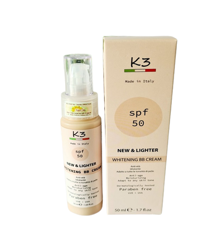 KEM CHỐNG NẮNG TRẮNG DA CHE KHUYẾT ĐIỂM  K3 WHITENING BB CREAM SPF50 50ml