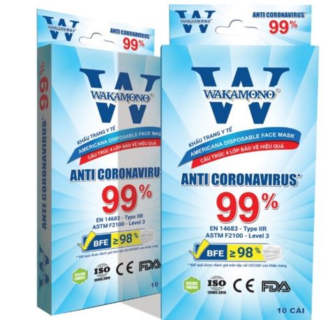 KHẨU TRANG Y TẾ WAKAMONO – DIỆT 99% ANTI - VIRUS CORONA - TIÊU CHUẨN XUẤT KHẨU EU