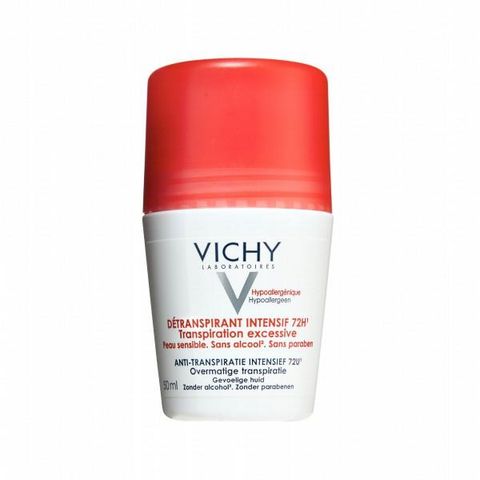 Lăn Khử Mùi Vichy Detransprirant Intensif 72h Transpiration Excessive (50ml)