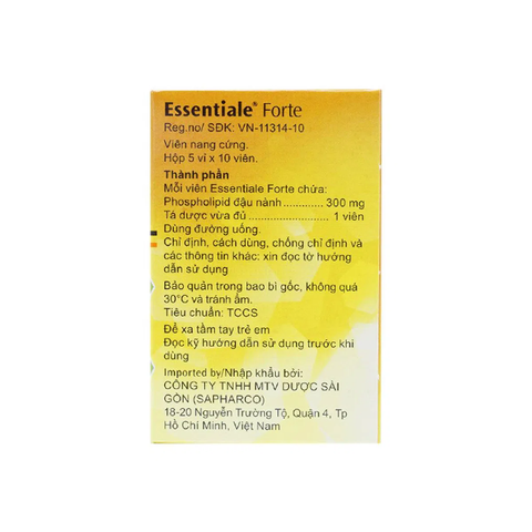  Thuốc Essentiale Forte 300mg Natterman hỗ trợ chức năng gan, viêm gan (5 vỉ x 10 viên) 