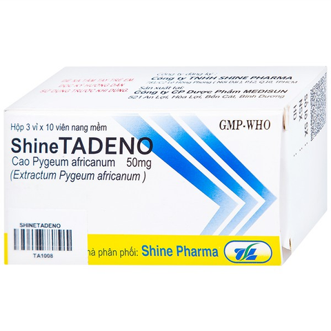  ShineTadeno 50mg trị phì đại tuyến tiền liệt (3 vỉ x 10 viên) 