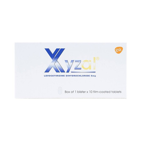 Thuốc Xyzal 5mg GSK giảm viêm mũi dị ứng, mày đay (1 vỉ x 10 viên)