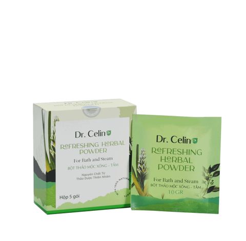 Bột xông và tắm - Dr. Celine Refreshing Herbal Powder for Bath and Steam 5 gói x 50g