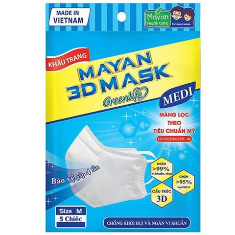 Khẩu Trang Mayan 3D Mask Medi Người Lớn 